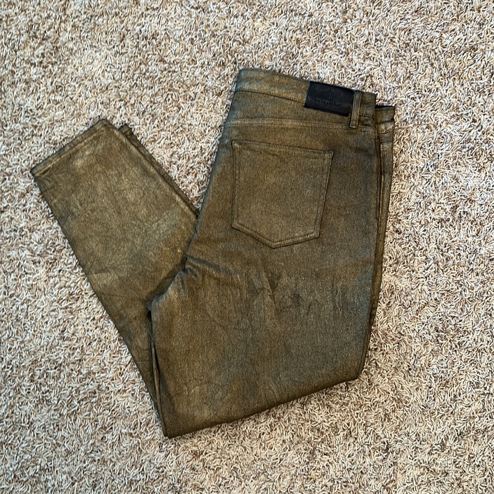 Lauren Ralph Lauren - Women’s Gold High-Rise Skinny Ankle Jeans- Size 18W